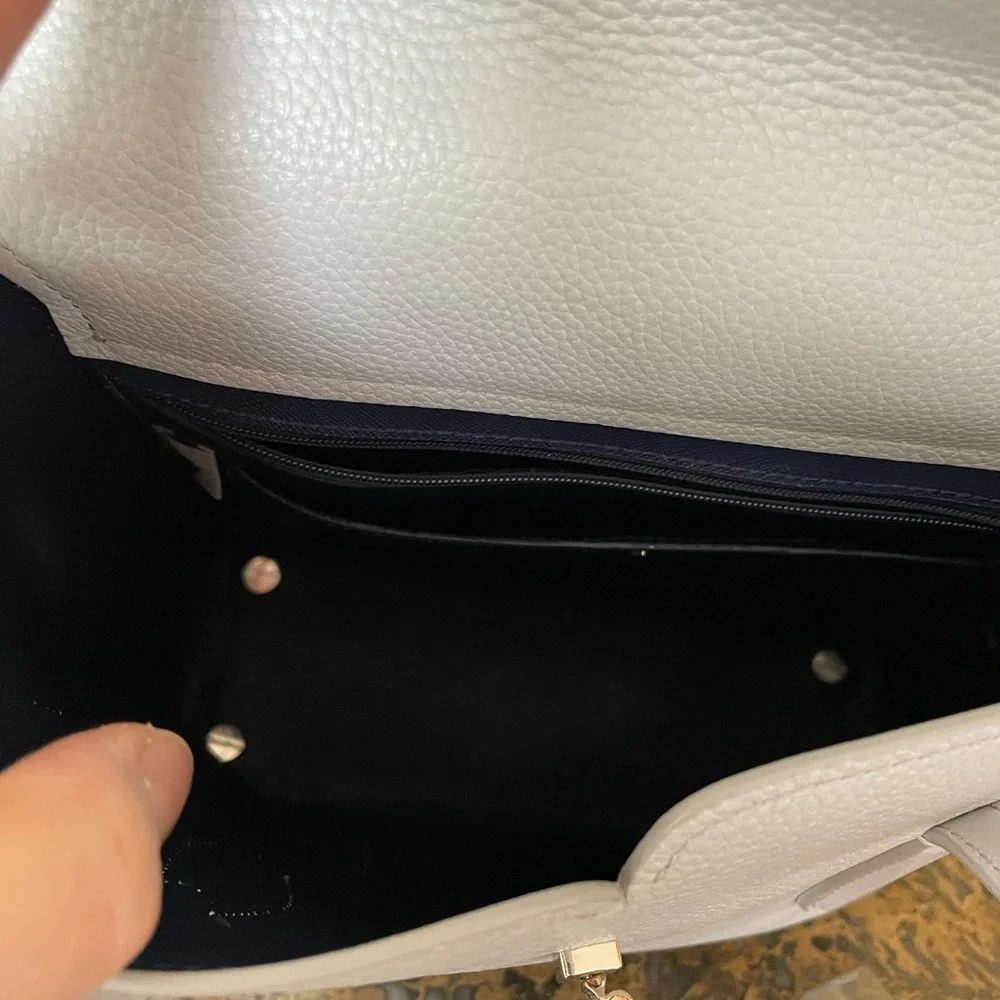 Kate Spade Grey Leather Structured Top-Handle/ Crossbody Bag